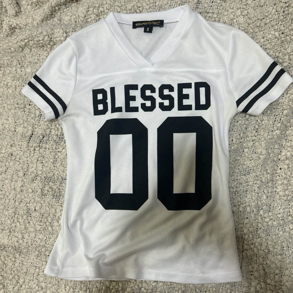 Charlotte Russe White and Black Graphic Tee